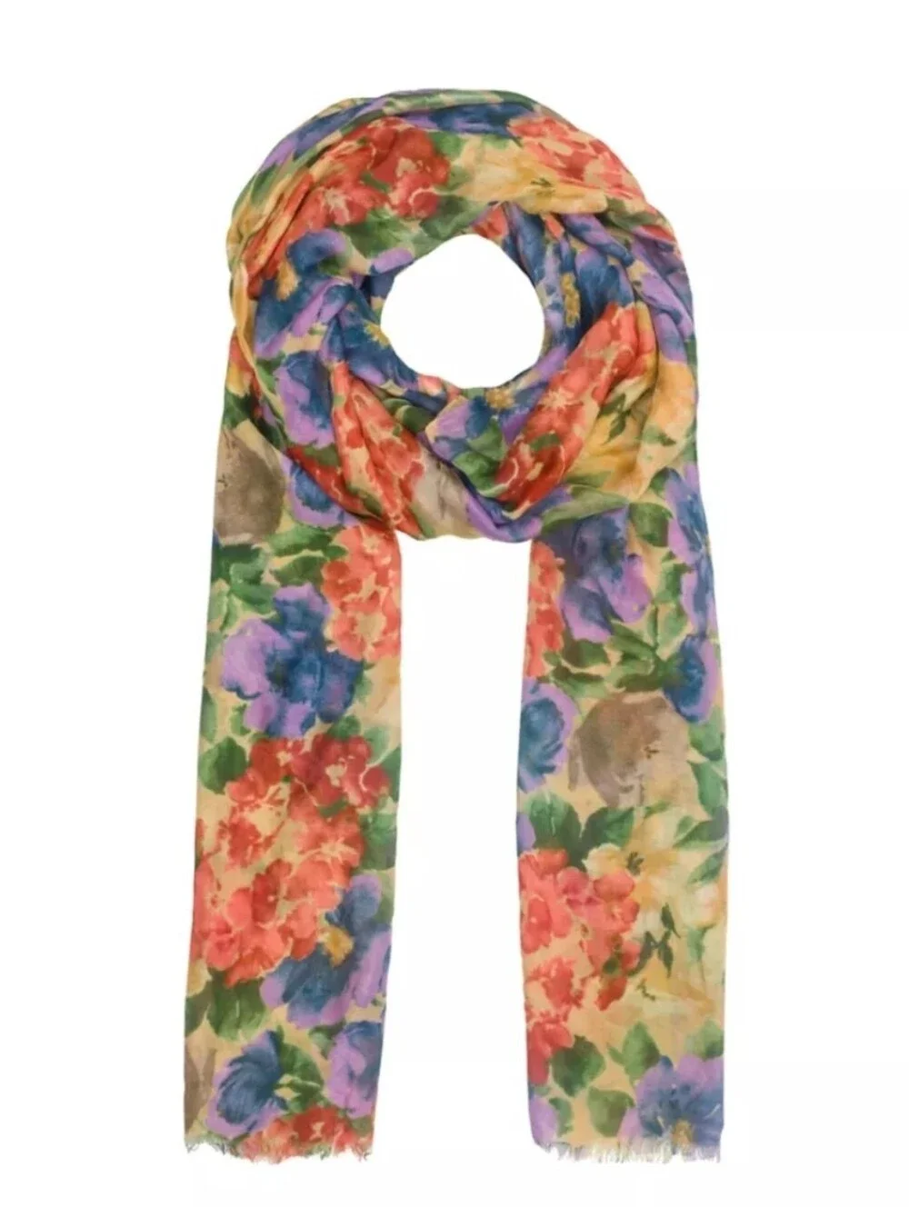 Patricia Nash Floral French Hydrangeas Print Scarf - NWT